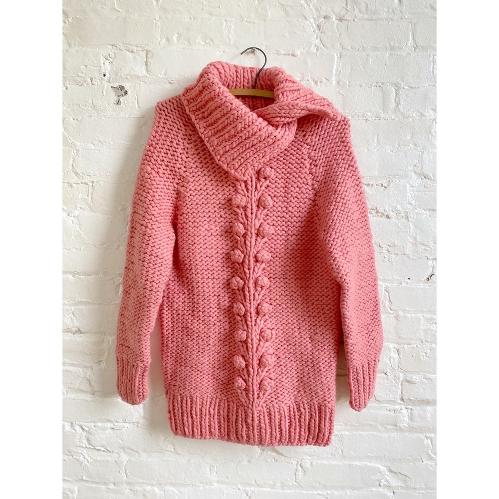 Anthropologie Pink Chunky Knit Sweater